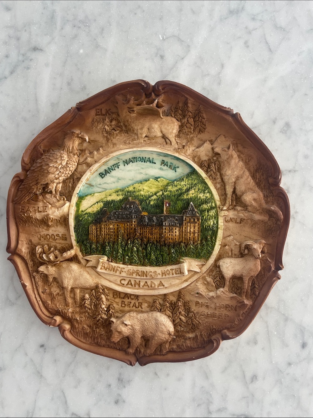 Vintage Banff Springs Hotel Wall Plaque Souvenir Art